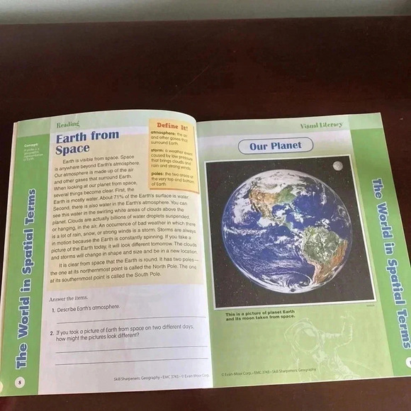 Brand New Evan-Moor Skill Sharpeners Geography 3 grade - Picture 3 of 7